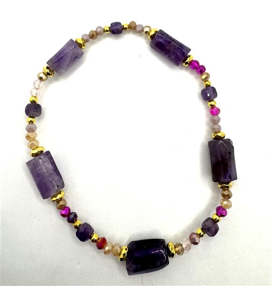 Bracciale Domar Donna Bracciali pietre naturali in Lega metallica Ametista BRLE-24-280 - BRLE-24-280